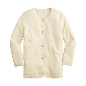 NWT J.Crew Giselle Sweater-Blazer in Bleached Sand Knit Cardigan M